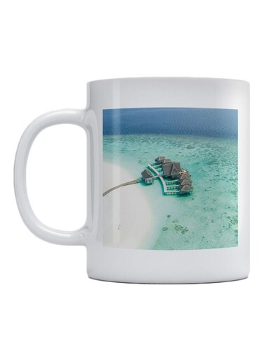 The Moldive Islands Printed Ceramic Mug White/Blue/Green 350ml