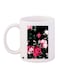 Flower Printed Coffee Mug White/Black/Pink 11ounce