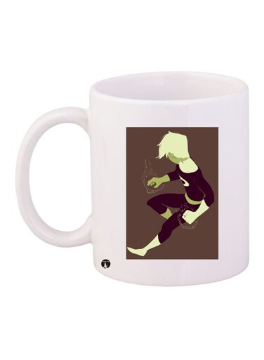 Cartoon Printed Coffee Mug White/Brown/Yellow