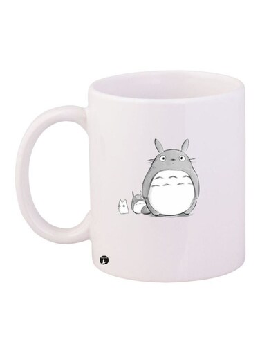 Cartoon Printed Coffee Mug White/Grey 11ounce