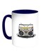 Old Tape Recorder Printed Coffee Mug White/Blue 11ounce