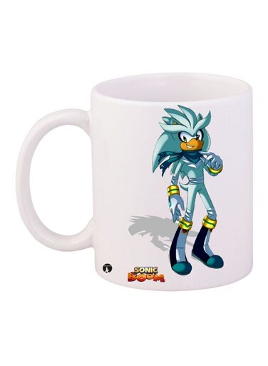 Sonic Boom Printed Coffee Mug White/Blue/Yellow