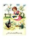 Girl Themed Metallic Plate Red/Beige/Green 20x15cm