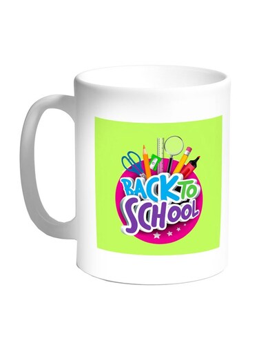 Back To School Printed Coffee Mug Green/White/Pink