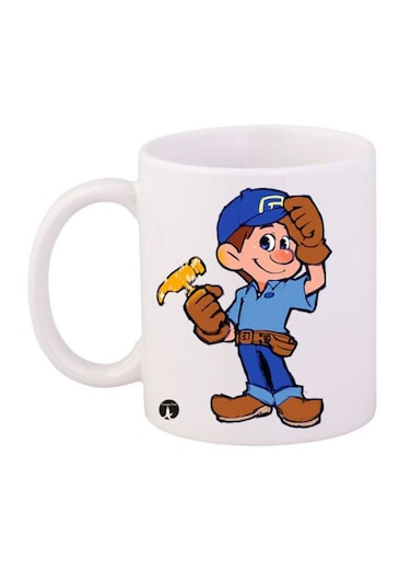 Disney Printed Mug White/Blue/Brown 12ounce