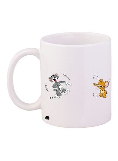 Tom And Jerry Printed Coffee Mug White/Grey/Brown