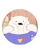 Cartoon Printed Fridge Magnet White/Purple/Red 5.5cm