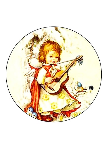 Vintage Art Printed Fridge Magnet Multicolour
