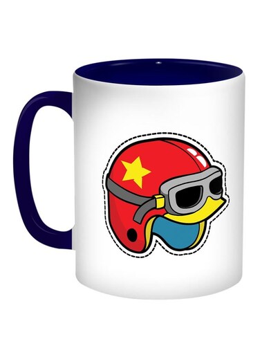 Sport Helmet Printed Coffee Mug Red/Grey/Blue