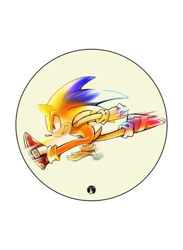 Video Game Sonic Printed Fridge Magnet Yellow/Blue