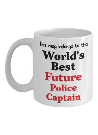 World's Best Future Police Captain Printed Ceramic Coffee Mug White/Black/Red