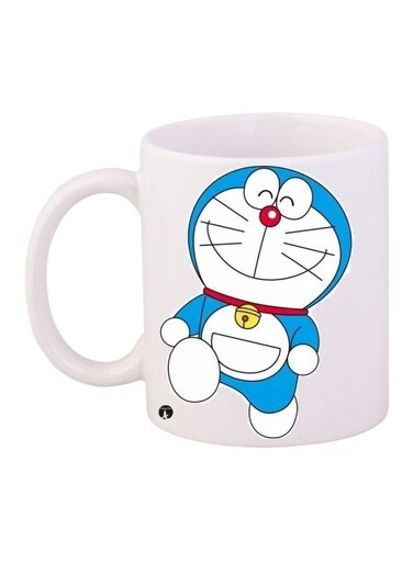 Cute Doraemon Printed Coffee Mug White/Blue/Red 11ounce