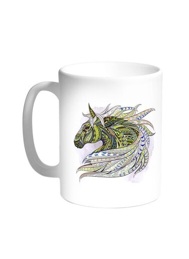 Horse Drawing Printed Coffee Mug White 11ounce