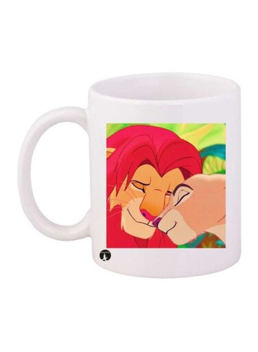 Lion King Printed Coffee Mug White/Orange/Green