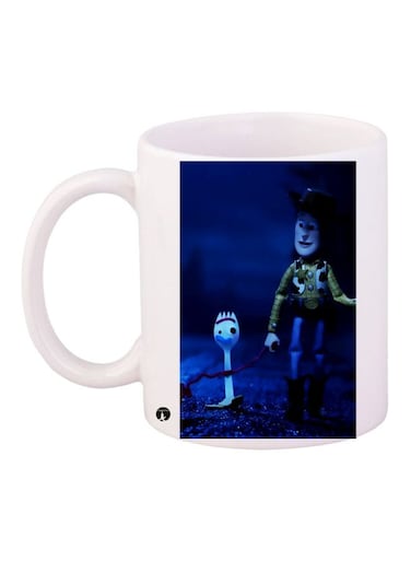 Cartoon Printed Coffee Mug White/Blue/Brown