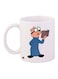 Cartoon Printed Coffee Mug White/Blue/Beige 11ounce