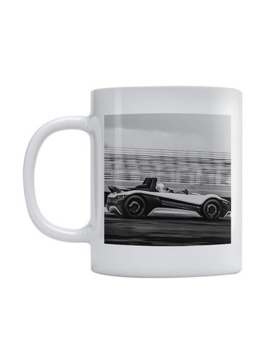 Car Race Printed Mug White/Black