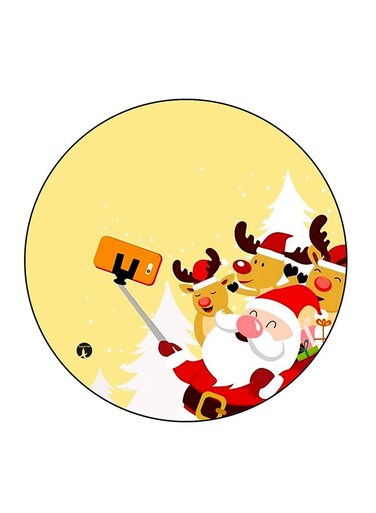 Santa Printed Fridge Magnet Multicolour 5.5 x 5.5cm
