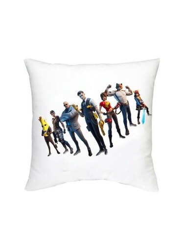 Fortnite Character Printed Decorative Cushion White/Red/Blue 16x16inch