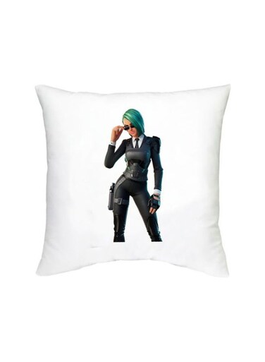 Fortnite Printed Decorative Cushion White/Green/Black 16x16inch