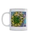 Corona Virus Printed Ceramic Mug White/Blue/Green