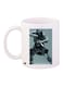 Action Figure Printed Ceramic Coffee Mug White/Black/Grey 11ounce