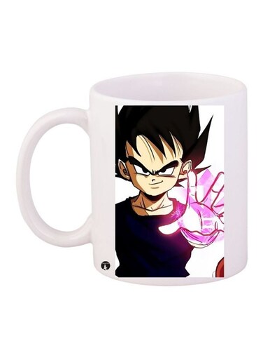Anime Printed Coffee Mug White/Blue/Beige 11ounce