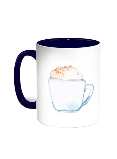 Cup Of Coffee In A Foam Printed Mug Blue/White 11ounce