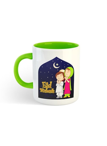 Eid Mubarak Printed Mug White/Green