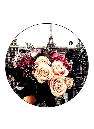 Flowers Printed Fridge Magnet Round Multicolour