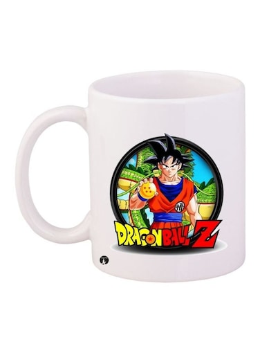 Dragon Ball Printed Coffee Mug White/Orange/Green 11ounce