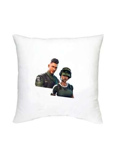 Fortnite Printed Decorative Cushion White/Black/Green 16x16inch