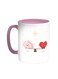 Romantic Printed Coffee Mug Pink/White 11ounce