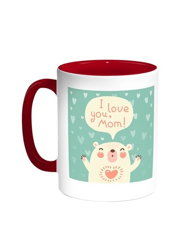 I Love My Mom Printed Coffee Mug Red/White 11ounce