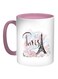 Eiffel Tower Printed Coffee Mug Pink/White/Brown 11ounce