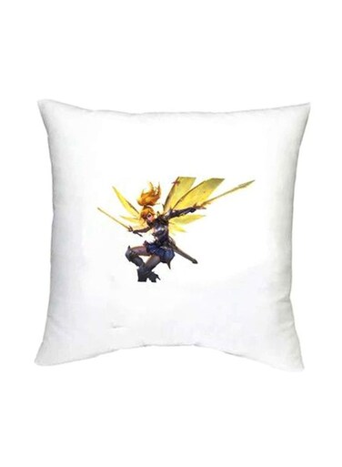 Mobile Legends Printed Decorative Cushion White/Yellow/Blue 16x16inch