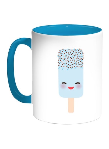 Cartoon Ice Cream Printed Coffee Mug Blue/White/Red 11ounce