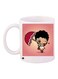 Cartoon Printed Coffee Mug White/Pink/Black 11ounce