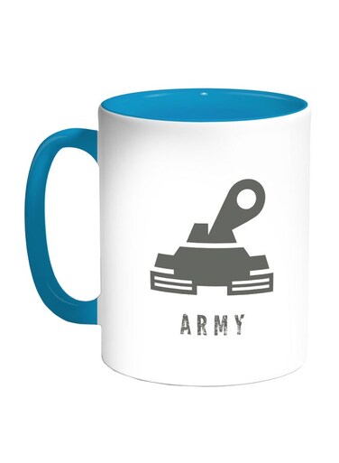 Army Printed Coffee Mug Blue/White/Grey
