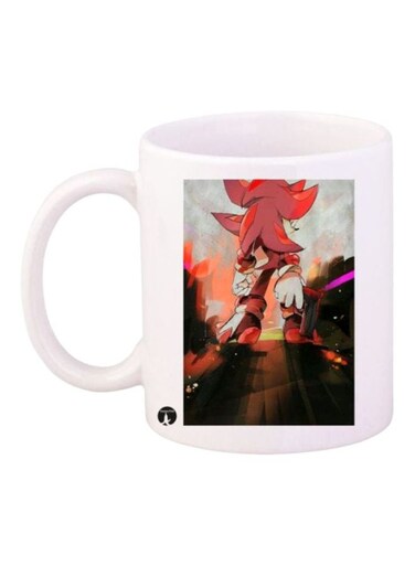 Sonic Hedgehog Printed Coffee Mug White/Black/Red