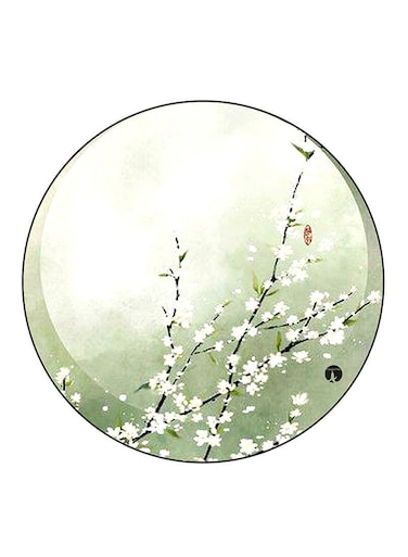 Flowers Printed Fridge Magnet Round Multicolour