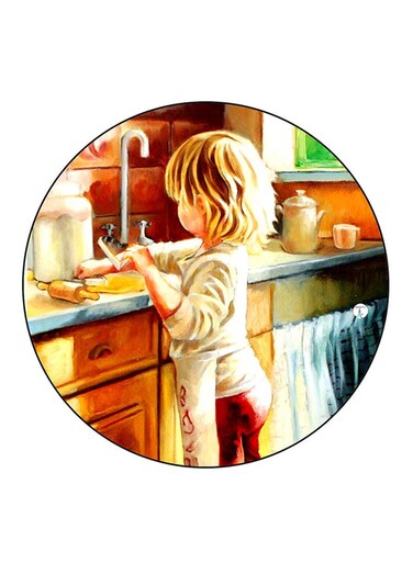 Girl Printed Fridge Magnet Multicolour