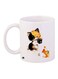 Cat Printed Coffee Mug White/Black/Brown