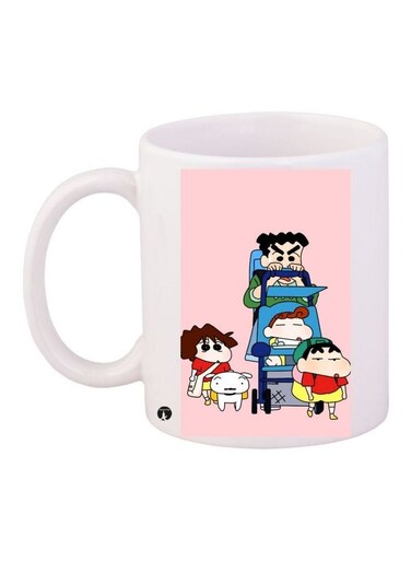 Sinchan Printed Coffee Mug White/Pink/Blue 11ounce