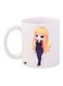 Cartoon Girl Printed Coffee Mug White/Beige/Blue 11ounce