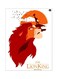Lion Printed Metallic Plate Orange/Red/Beige 20x15cm
