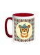 Cartoon Drawings - Monkey Printed Coffee Mug Red/White 11ounce