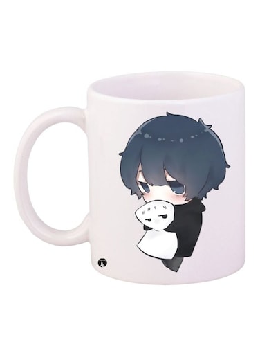 Little Boy Printed Coffee Mug White/Pink/Grey
