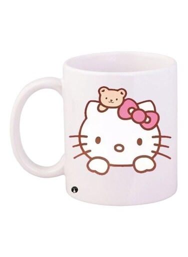 Hello Kitty Printed Coffee Mug White/Beige/Pink 11ounce