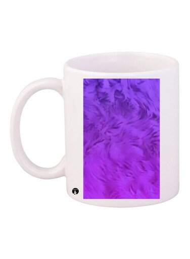 Abstract Printed Coffee Mug White/Purple 11ounce